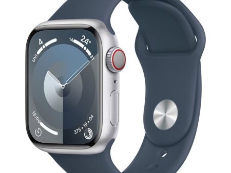 Apple Watch Series 9 with Sport Band - LTPO OLED   64GB   45mm   Small Medium   Bluetooth   Wi-Fi   Cellular   Storm Blue Online now