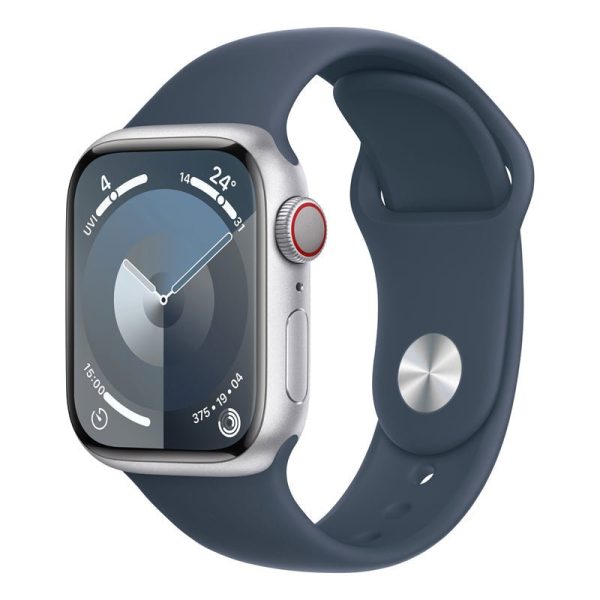 Apple Watch Series 9 with Sport Band - LTPO OLED   64GB   45mm   Small Medium   Bluetooth   Wi-Fi   Cellular   Storm Blue Online now