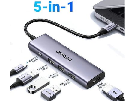 Ugreen 5-in-1 USB-C Hub (100W PD, 4K@30Hz HDMI) Fashion