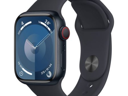 Apple Watch Series 9 with Sport Band - LTPO OLED   64GB   45mm   Small Medium   Bluetooth   Wi-Fi   Cellular   Midnight For Sale