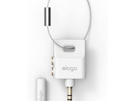 Elago Key Ring AUX Splitter for Headphones & Earphones - White Online Hot Sale