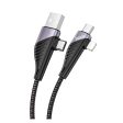 HOCO U95 4-IN-1 Illustrious Multifunction Charging Cable - USB USB-C To USB-C Lightning   1.2 Meters   Black on Sale