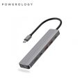 Powerology 6in1 Slim 4K HDMI USB-C Hub - Gray Supply