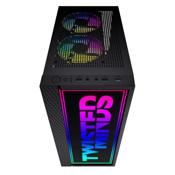 Twisted Minds Trinity-03 RGB Mid Tower Gaming Case - Black on Sale