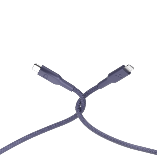 Powerology Braided USB-C To Lightning Cable - 1.2m   Purple Discount