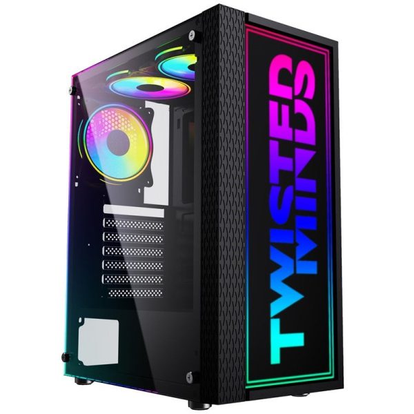 Twisted Minds Trinity-03 RGB Mid Tower Gaming Case - Black on Sale