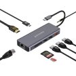 Porodo 9in1 4K HDMI Ethernet USB-C Hub Supply