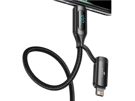 Engage 2 In 1 USB-A To USB-C Lightning 100w Fast Charging Digital Cable 1 Meter - Black For Discount