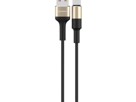 RockRose 2.4A USB-C Cable - 1M   Black For Discount