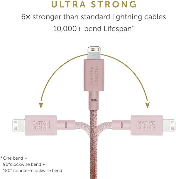 Native Union Belt Cable USB-C to Lightning 1.2M - Rose on Sale