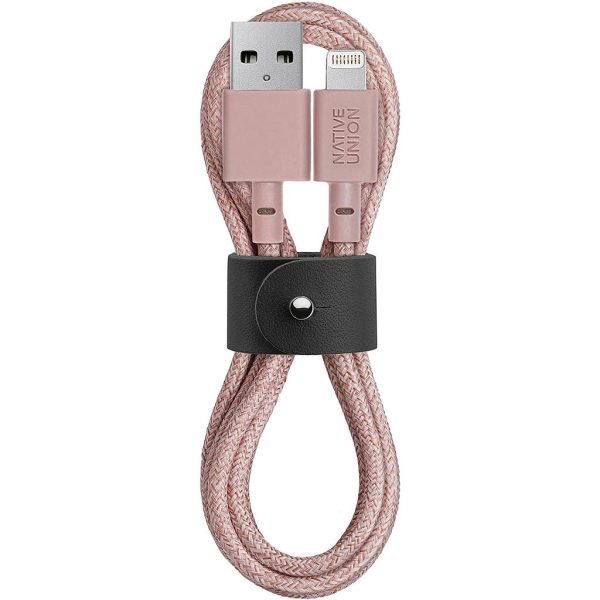 Native Union Belt Cable - USB A to Lightning 1.2M - Rose Fashion