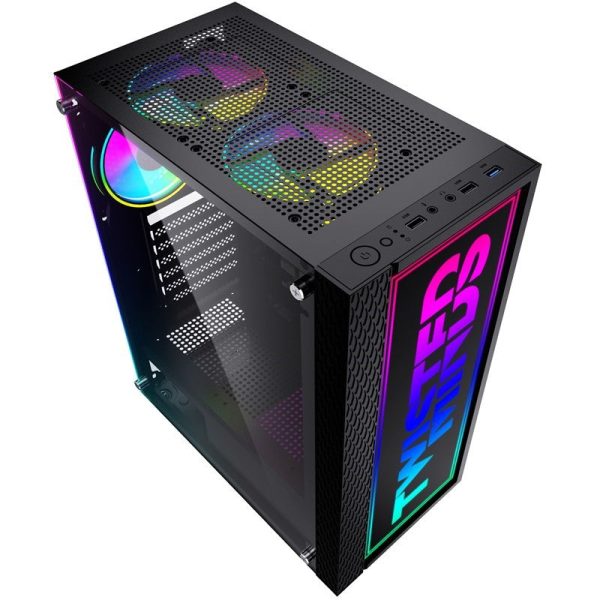 Twisted Minds Trinity-03 RGB Mid Tower Gaming Case - Black on Sale