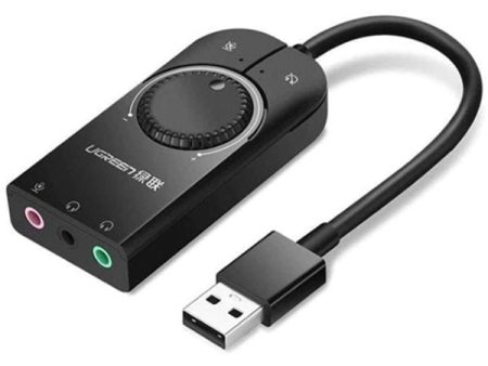 UGREEN USB External Stereo Sound Adapter 15cm - Black Online now