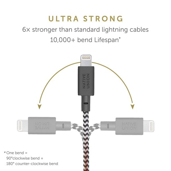 Native Union Night Cable USB-C to Lightning - 3 Meter   Zebra on Sale