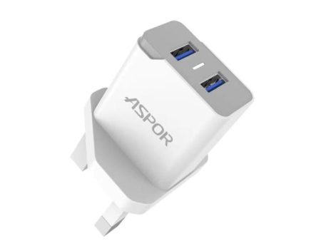 Aspor A823 Dual Port Charger - White Online Sale