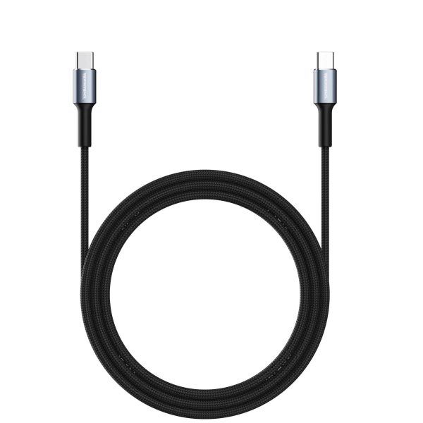 RockRose USB-C to USB-C Nylon-braided Cable - 3A   60W   1M   Black Sale