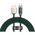 Baseus Display Fast Charging Data Cable - USB   Type-C   66W   1 Meter   Green For Discount