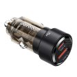 Porodo 75W Dual Port Transparent Aluminum Car Charger - Black Fashion