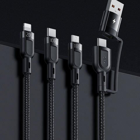 Mcdodo Ca-8800 Multifunction Data Cable - 2 In 3 PD USB-C   USB-A   Lightning   1.2 Meters   Black Online Sale