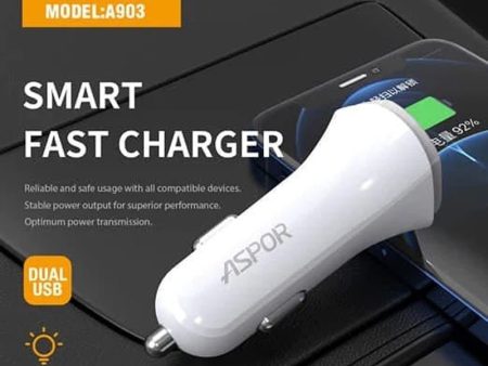 Aspor A903 2USB 3.4A Car Charger + Type C Cable Online Hot Sale