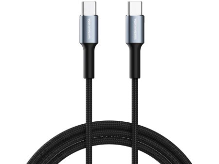 RockRose USB-C to USB-C Nylon-braided Cable - 3A   60W   1M   Black Sale