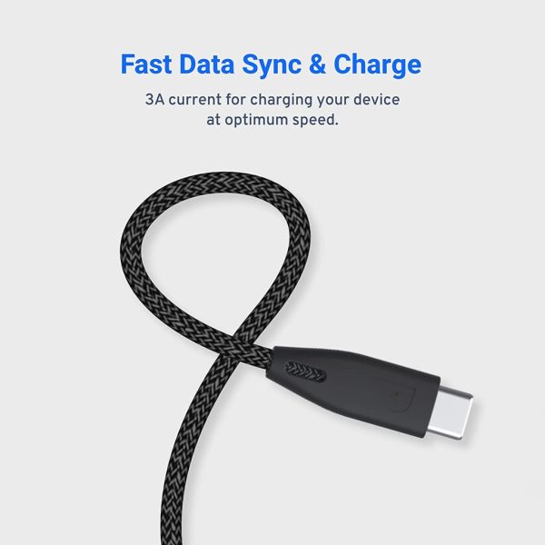 Powerology Braided USB-C to USB-C Cable - 2m   6.6ft Supply