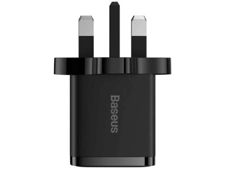 Baseus Compact Fast Charger 2U+C 30W UK - Black Online Hot Sale