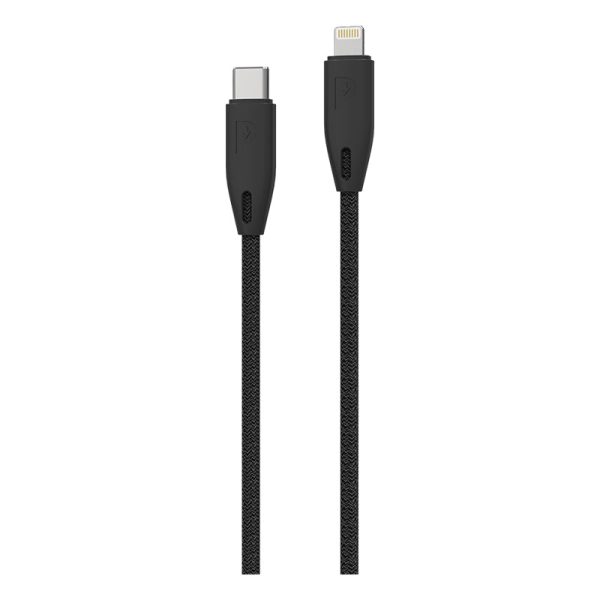 Powerology Braided - USB-C to Lightning Cable   6.6ft   Black For Sale