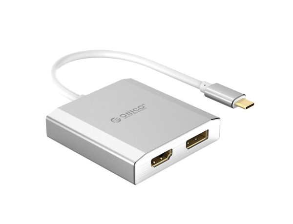 ORICO Type-C to Display Port & HDMI Adapter - Silver Online now