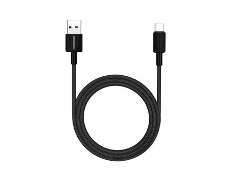 RockRose 2.4A USB-C PVC  - 1M   Black For Cheap