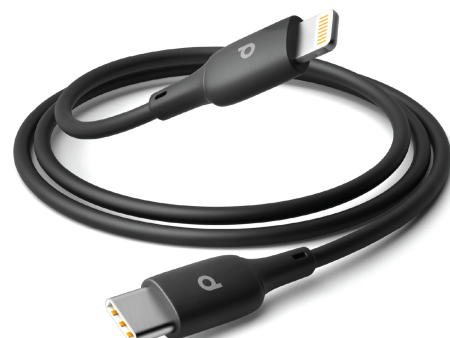 Porodo Blue PVC Type-C to Lightning 20W Durable Fast Charge & Data Cable - 1m 3.2ft    Black Online