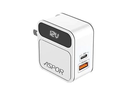 Aspor A835 PD + QC 3.0 2USB with LED Display Home Charger Sale