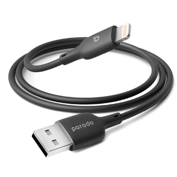 Porodo Blue PVC Lightning Cable 1m 3.2ft - Black Hot on Sale