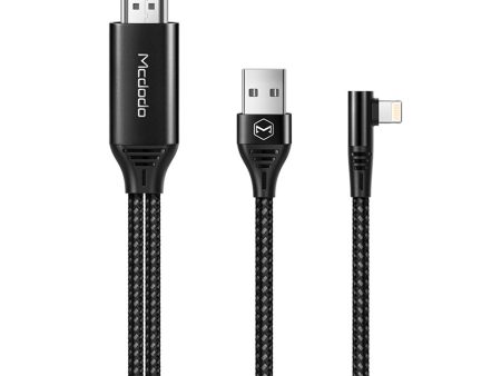 Mcdodo 90 Degree USB Lightning to HDMI 4K HD Adapter TV Cable 2 Meter for iPhone iPad Hot on Sale