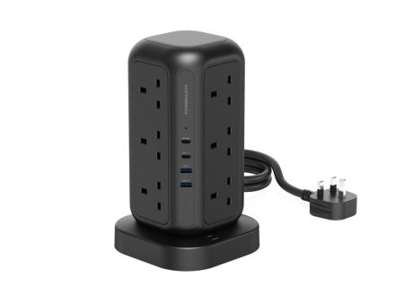 Powerology 12 Socket Multi-Port Tower Hub Extension 3M Supply