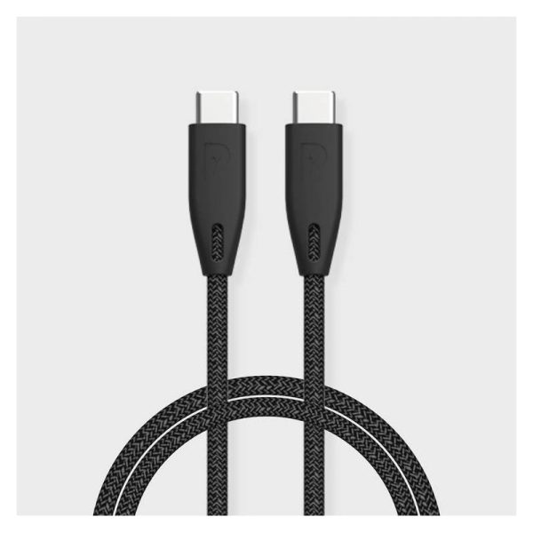 Powerology USB-C Charging Cable - USB-C To USB-C   2 Meters   Black Supply