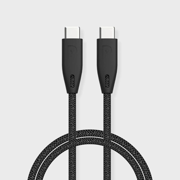 Powerology Braided USB-C to USB-C Cable - 2m   6.6ft Supply