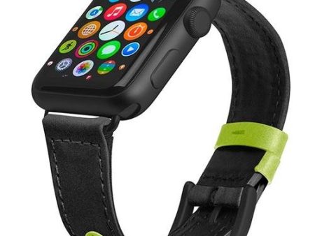 Evutec Apple Watch Band 45mm 44mm 42mm Ultra Reflective Sport - Black Lime Online now