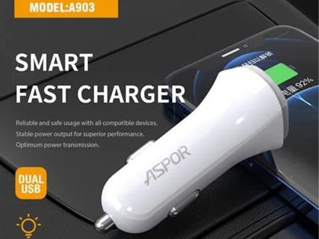 Aspor A903 2USB 3.4A Car Charger + Lightning Cable Online