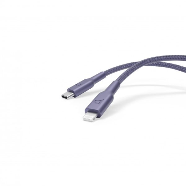 Powerology Braided USB-C To Lightning Cable - 1.2m   Purple Discount