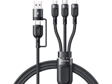 Mcdodo Ca-8800 Multifunction Data Cable - 2 In 3 PD USB-C   USB-A   Lightning   1.2 Meters   Black Online Sale