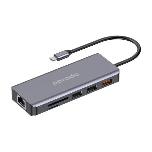 Porodo 9in1 4K HDMI Ethernet USB-C Hub Supply