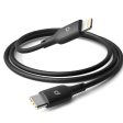 Porodo Blue PVC Type-C to Lightning 20W Durable Fast Charge & Data Cable - 1m 3.2ft    Black Online