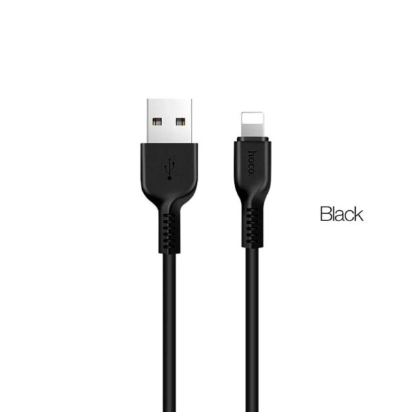 Hoco X20 Flash Charging Data Cable - 2 Meter   Type-C (2 PCs)   Lightning - (3 PCs)   Black   Pack Of 5 Cheap